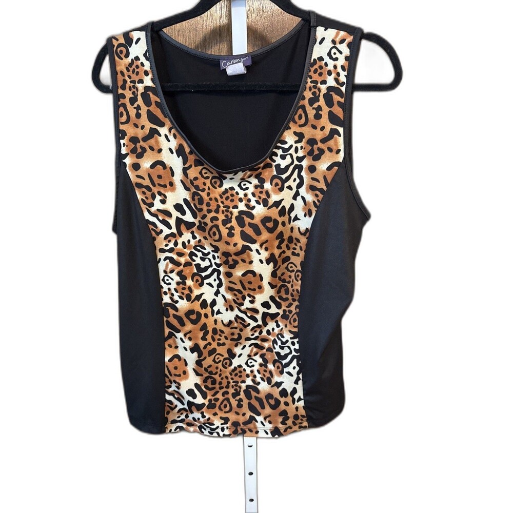 Women's Animal Print Sleeveless Tank by Caren Sport 3XL Slimming Design *